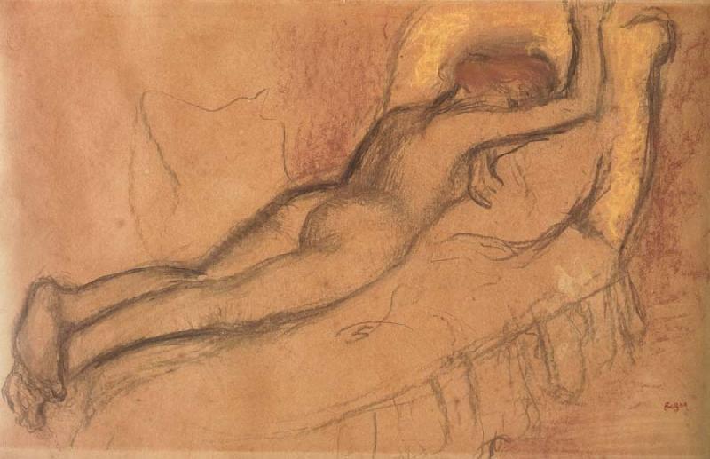 Edgar Degas Young Woman Lying on a Chaise longue oil painting image